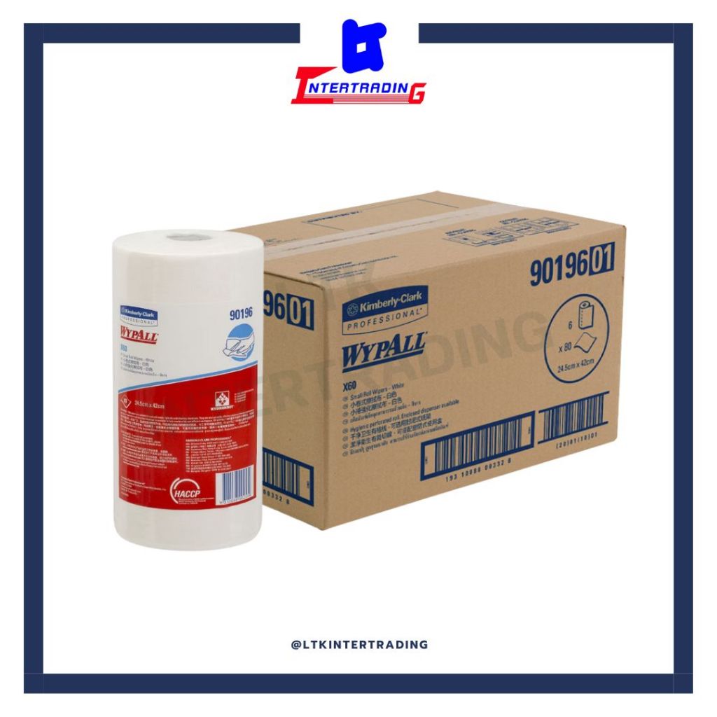 WYPALL ผลิตภัณฑ์เช็ดทำความสะอาด X60 ไวเปอร์ (บรรจุ6ม้วน/ลัง)-90196