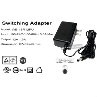 AC Adapter Power DC 12V 1.5A (1500 mA) 18W อะแดปเตอร์ไฟฟ้า W…