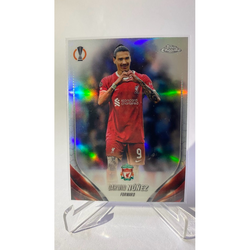 การ์ดนักฟุตบอล Darwin Nunez (refractor) TOPPS Chrome 2023