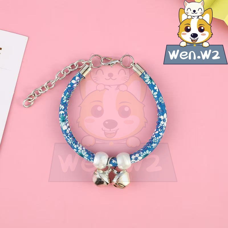wen.W2 ปลอกคอแมว ปรับขนาดได้ ปลอกคอสัตว์เลี้ยง สำหรับลูกแมว ลูกสุนัข กระดิ่งแมว