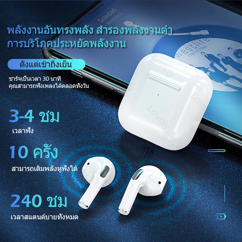 Pro 4 TWS หูฟังบลูทูธพร้อมไมโครโฟนไฮไฟสเตอริโอชุดหูฟังไร้สาย