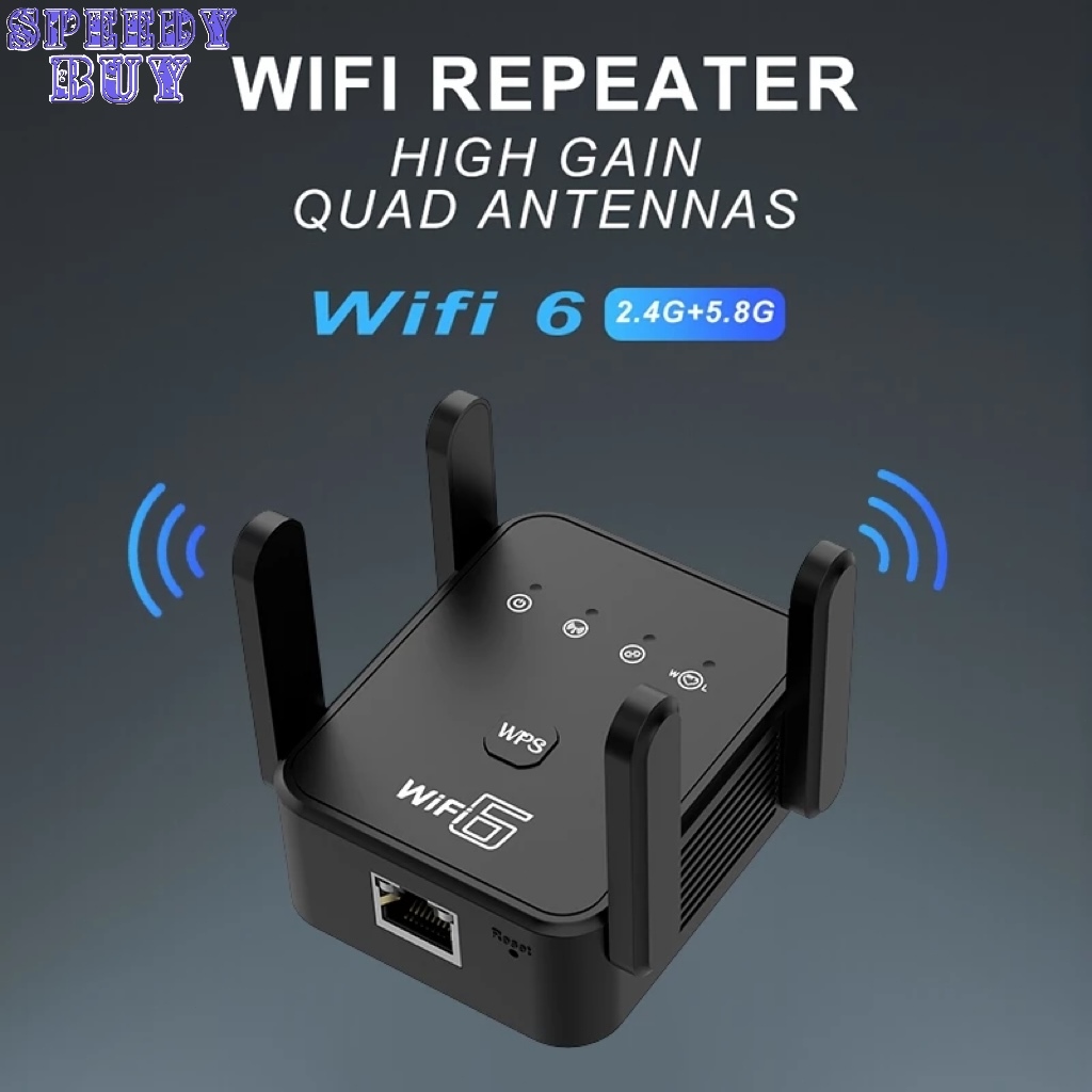 ตัวขยาย WiFi6 แบบดูอัลแบนด์2.4GHz/5GHz แบนด์คู่ส่งข้อมูลความเร็วสูง1500Mbpsรองรับโปรโตคอลความปลอดภัย