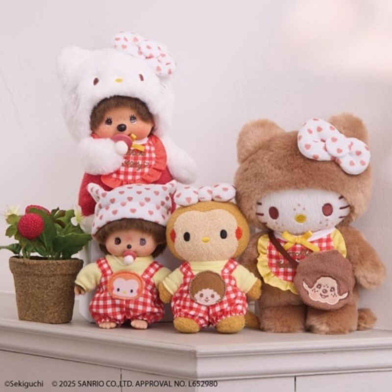 🐵ตุ๊กตา Monchichi Monchhichi X Hello kitty ม่อนชิ มอนชิชิ ม่อนชิชิ สินค้านำเข้าจากประเทศญี่ปุ่นแท้10