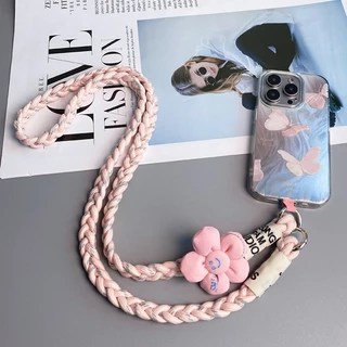สายคล้องโทรศัพท์มือถือสายคล้องคอสายคล้องโทรศัพท์ป้องกันการสูญหายสำหรับกลางแจ้งแบบ สไตล์ดอกทานตะวันสายเชือกแขวนคอคอ