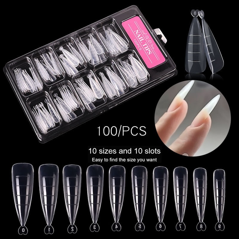 ฟอร์มต่อเล็บโพลีเจล Poly gel บล็อกต่อเล็บ Dual Form ฟอร์มต่อเล็บ บรรจุ 100 ชิ้น