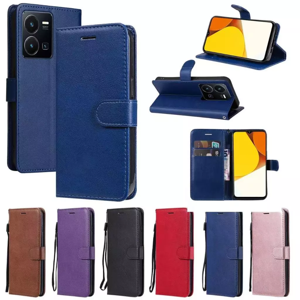 เคส กระเป๋า ฝาพับ กระดุม สำหรับ Y22 Y22S Y35 Y21 Y21T T1X Y33S Y33T Y20 Y20S Y12A Y12S Y15S Y01 Y01A Y76 Y72 Y02S Y16