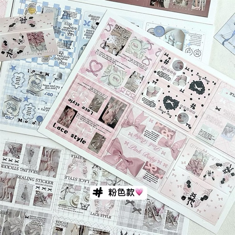 พร้อมส่ง!หัวกระดาษการ์ด ไซส์มินิ แพค10ชิ้น ลายโบว์y2k โลลิต้า เจ้าหญิง คละแบบ คละสี สวยมาก