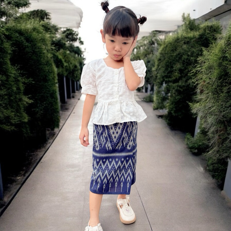 ชุดไทยประยุกต์แขนตุ๊กตา เด็กผู้หญิง ใส่ไปโรงเรียน ใส่ทำบุญน่ารักสุดๆ ❤️ใส่สบายๆไม่อึดอัด