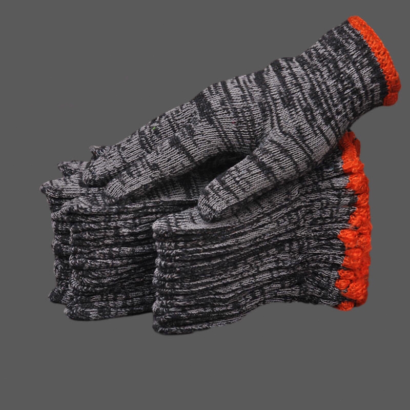 ถุงมือผ้า ถุงมือทอผ้าฝ้าย อย่างหนา (สีขาว/สีเทา) 1โหล/12คู่ - รูปที่ 3