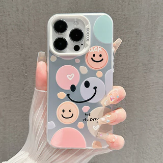 รูปแบบรอยยิ้มน่ารัก สำหรับ IPhone 13 12 7Plus 14 15 11 16 Pro Max 8Plus XR XS Max SE เคสไอโฟน11 เคสไอโฟน13 เคสแข็งคุณภาพ