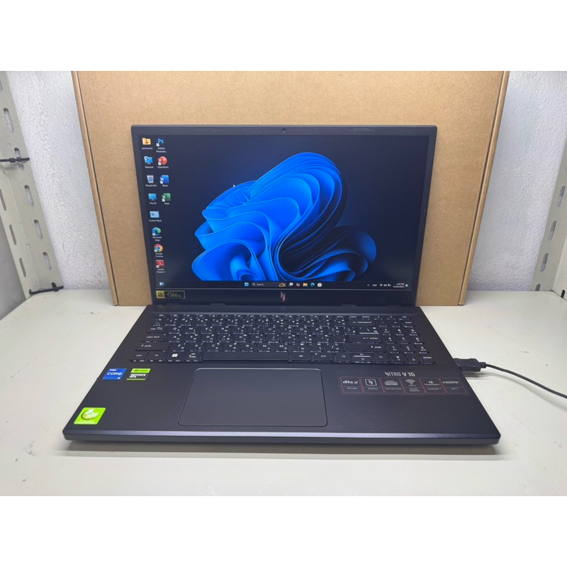 Notebook gaming ใหม่ๆ acer nitro v15 i5 13420H ram 16gb m.2 512gb vga rtx 2050. จอ 15.6 144hz