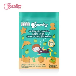 Peachy ขนมคุกกี้ธัญพืชแอปเปิลผสมคีนัวเมล็ดแฟลกซ์ 1 ถุง (R18)
