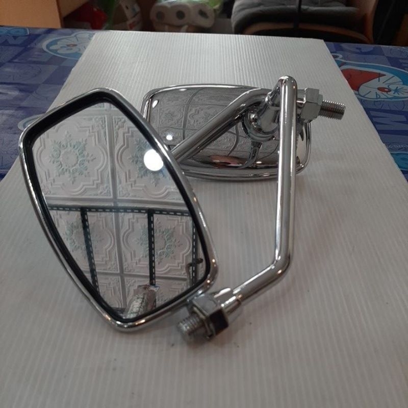 กระจกย่อชุบทรง AC-100 ขาสั้นชุบ (เนื้อโค้ง) YAMAHA, HONDA (ราคา คู่ละ) (ใส่SUZUKI,ไม่ได้นะคะ แค่ทรง RC-100 เฉยๆๆค่ะ)