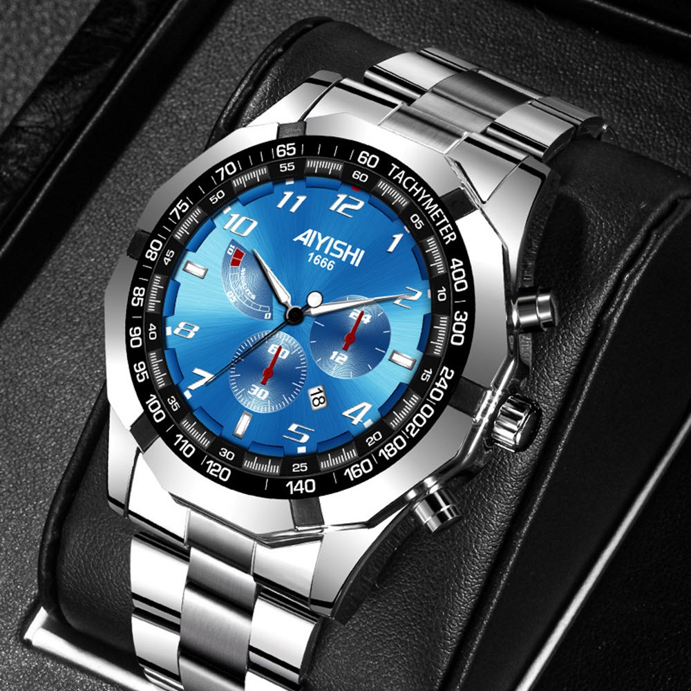 AIYISHI นาฬิกาข้อมือสายสแตนเลส Luxury Decoratio Design รุ่น AY1666 BL