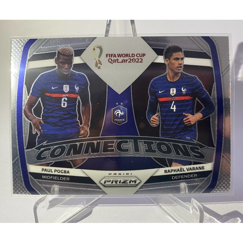 การ์ดสำหรับสะสม นักฟุตบอล Paul Pogba & Raphael Varane ,CONNECTIONS, Panini PRIZM 2022