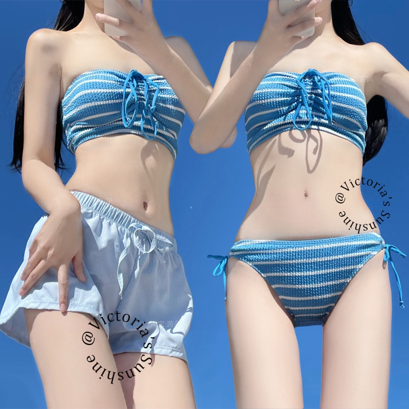 บิกินี่ ทูพีช bikini set บิกินี่เกาะอก มีฟองน้ำ ผู้หญิงไปเที่ยวชายหาด ส่งไวจากไทย#0487