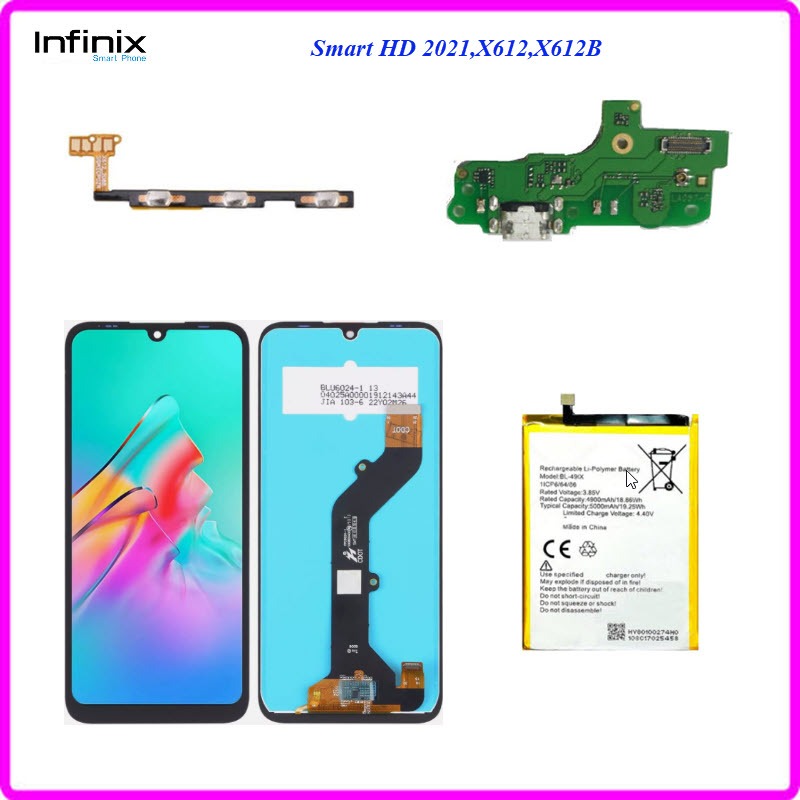 อะไหล่ infinix Smart HD 2021,X612,X612B,สายแพร/แบตเตอรี่(BL-49iX)