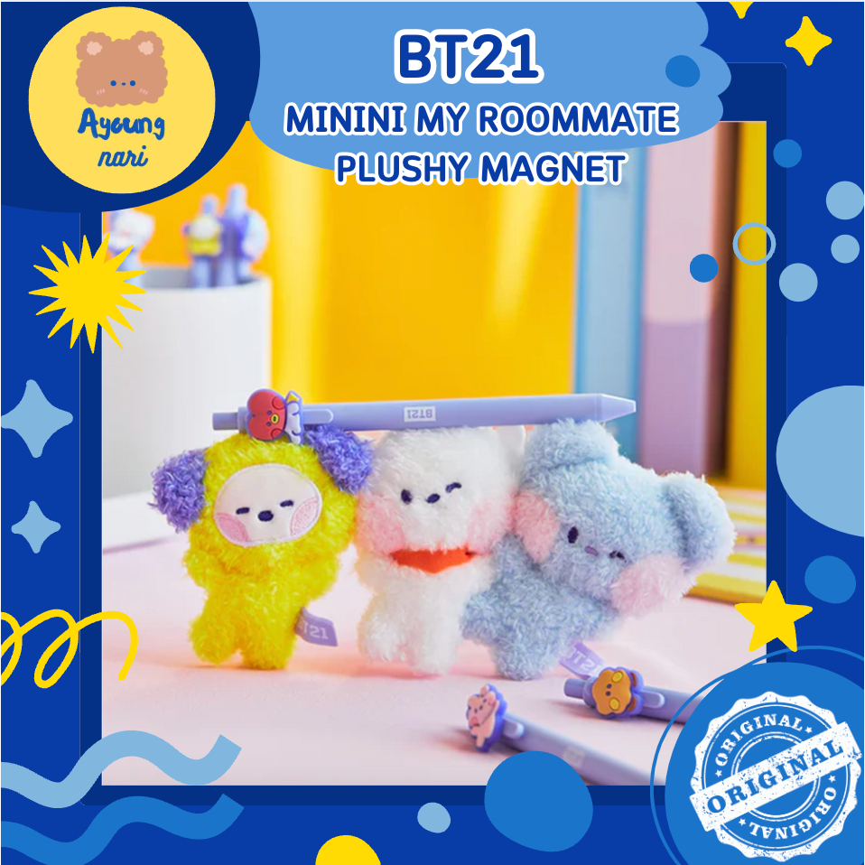 พร้อมส่ง BT21 MININI MY ROOMMATE PLUSHY MAGNET ตุ๊กตา แม่เหล็กจิ๋ว ตุ๊กตาจับมือ
