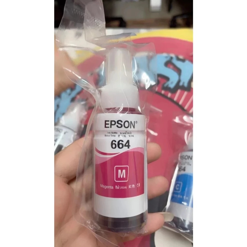 หมึกเติมของแท้ Epson รุ่น 664 T664 L100 L120 L200 L210 L220 L360 L365 L565 L1300（สามารถออกใบเสร็จได้