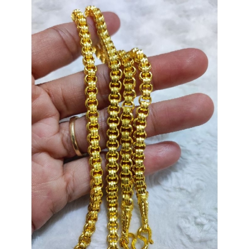J29สร้อยคอลายทาโร่ขีดนูนแน่นตันมีหนัก2บาท3บาท แถมฟรีตะขอเพิ่ม1ชิ้น งานตันแน่นสวยมากเหมือนจริงเคลือบหนาพิเศษ