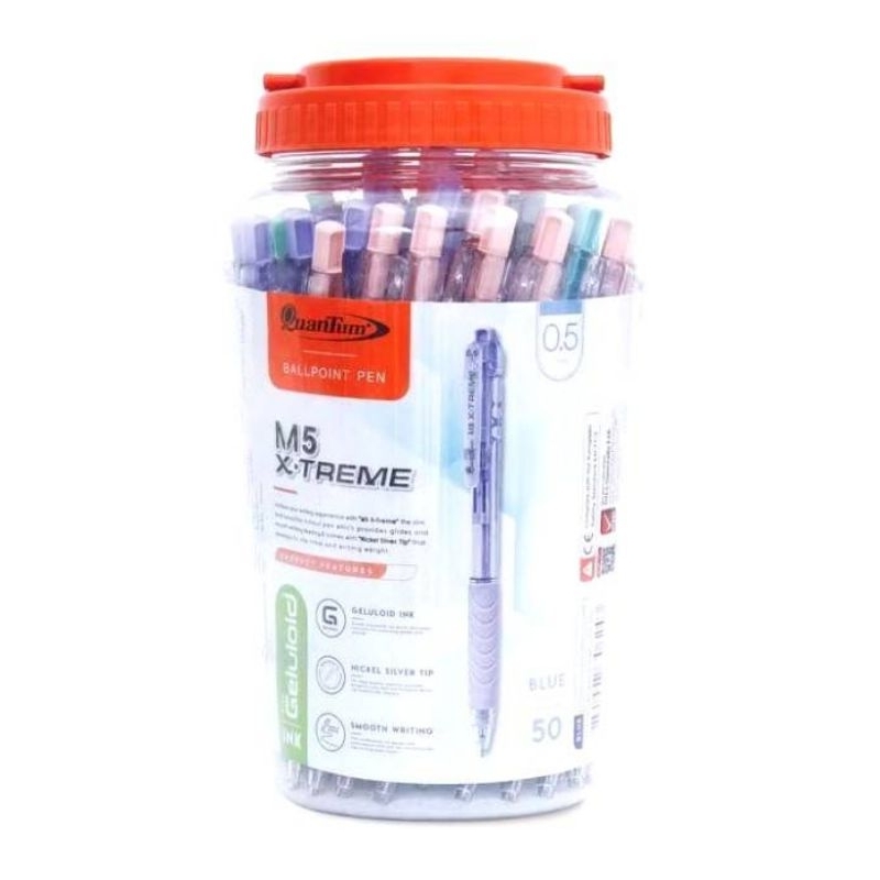 ปากกา QuanTum รุ่น M5 X.TREME สีน้ำเงิน 0.5มม.(50+10ด้าม)