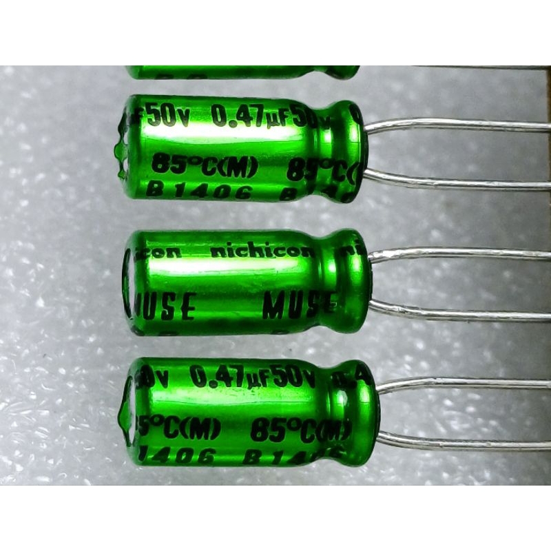 Nichicon MUSE ES BP 0.47uf 50v Bipolar Capacitor bipolar bp คาปาซิเตอร์ ตัวเก็บประจุ ไบโพลาร์ ไบโพล่
