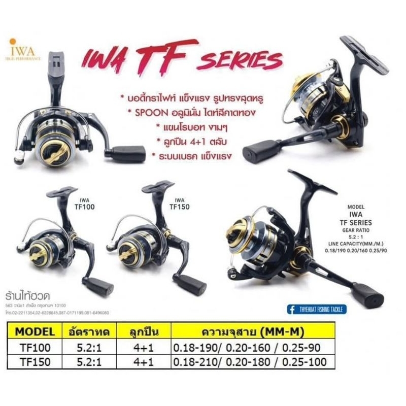 รอก IWA TF Series ลูกปืน4+1ตลับ รอกสปินนิ่งขนาดเล็ก เหมาะสำหรับงานUL ตกกุ้งแม่น้ำ