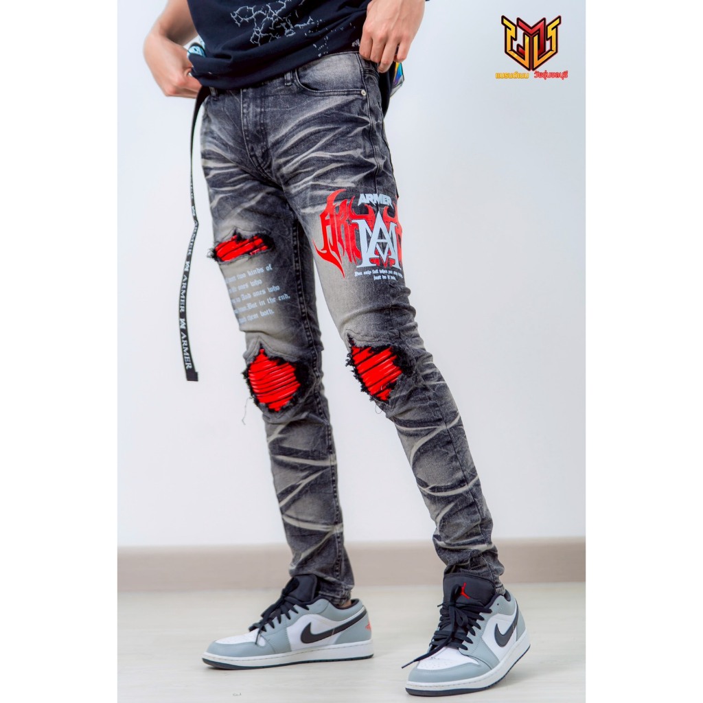 กางเกงยีนส์ขายาว Armer รุ่น S05 ซับแดง️