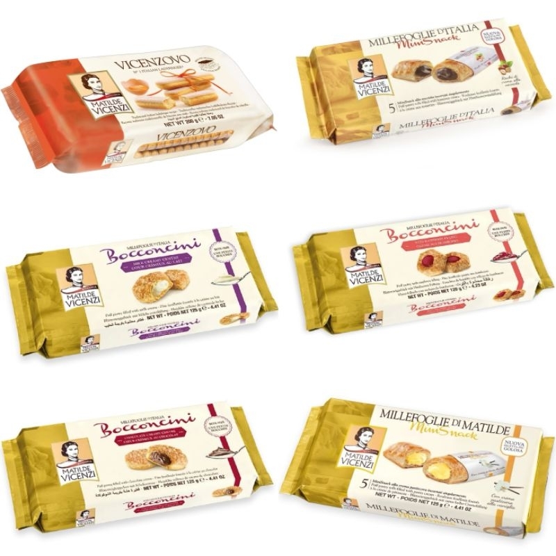 VICENZI FILLED PUFF PASTRY พัฟฟ์สอดไส้ครีมหลายรสชาติ นำเข้าจากประเทศอิตาลี