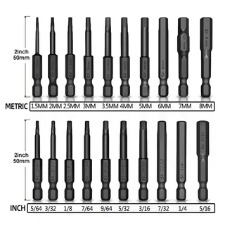 ชุดดอกสว่านประแจ SAE METRIC หัวหกเหลี่ยม เส้นผ่าศูนย์กลาง 1/4 นิ้ว ชุดไขควงแม่เหล็ก เมตริก 10 ชิ้น