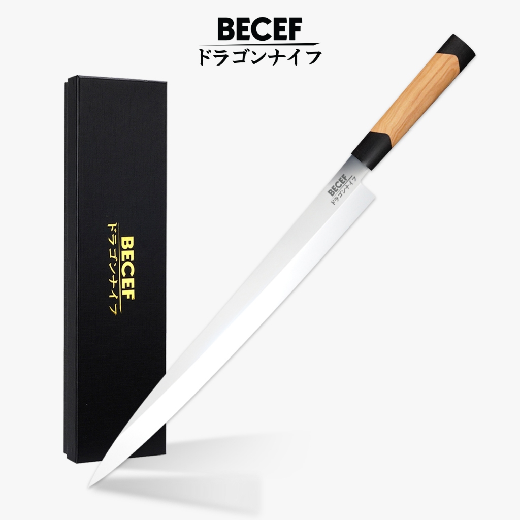 BECEF มีดยานากิบะ มีดแล่ปลา ซาชิมิ มีดญี่ปุ่น ขนาด 30 cm ด้ามไม้แท้ (YANAGIBA KNIFE )
