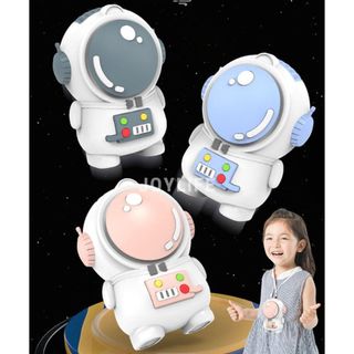 พัดลมห้อยคอนักบินอวกาศ ชาร์จUSB เสียงเงียบ พัดลมคล้องคอ ขนาดเล็ก พกพาสะดวก พัดลมพกพาลมแรง Fan