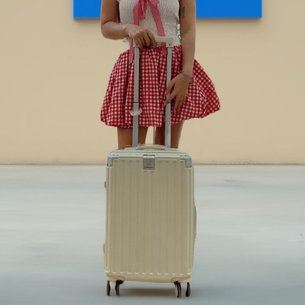 กระเป๋าหนังขนาดเล็ก กระเป๋าเดินทาง  luggage 20นิ้ว Suitcase มีตะขอและร่องถ้วยน้ำ ทนต่อการสึกหรอ เงียบ ล้อ
