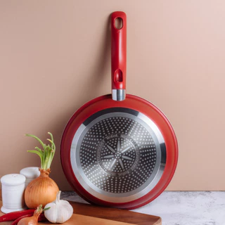 TEFAL กระทะด้ามนอนสติ๊กทรงตื้น So chef รุ่น G1350696 ขนาด 28 ซม. สีแดง