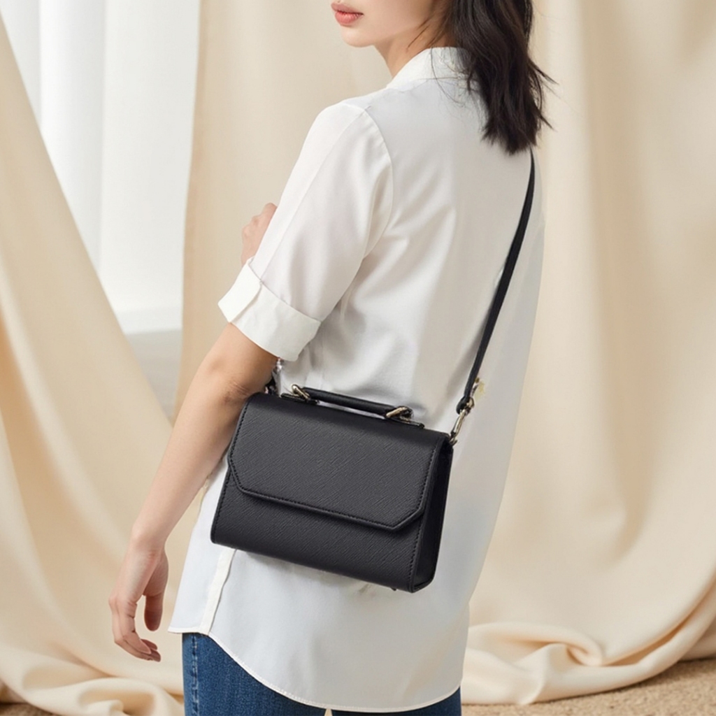 BELINE Mystic กระเป๋าสะพายข้างผู้หญิง กระเป๋าหนัง PU ดีไซน์เรียบหรู สายปรับได้ Made in Thailand - รูปที่ 5