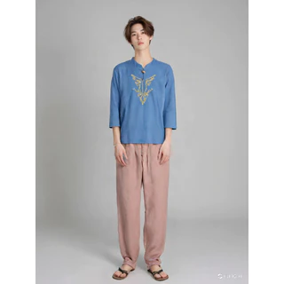 T&P กางเกงผ้าฝ้ายขายาว M-3XL เนื้อผ้าบาง สวมใส่สบาย สวมใส่ได้ทุกเพศ