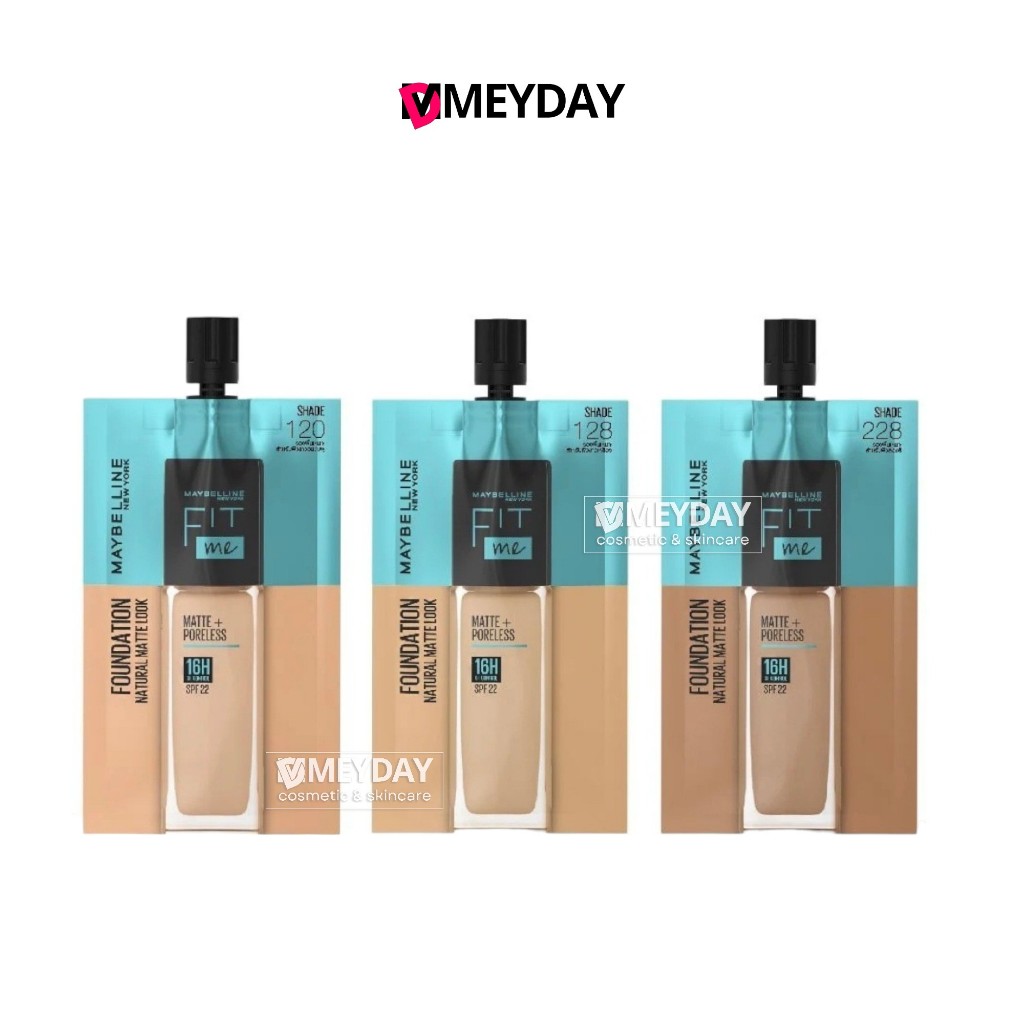 (แบบซอง) รองพื้น เมย์เบลลีน ฟิต มี แมท แอนด์ พอร์เลส ฟาวเดชั่น MAYBELLINE Fit Me matte+poreless foundation 5 ml
