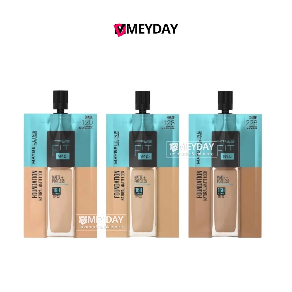 (แบบซอง) รองพื้น เมย์เบลลีน ฟิต มี แมท แอนด์ พอร์เลส ฟาวเดชั่น MAYBELLINE Fit Me matte+poreless foundation 5 ml