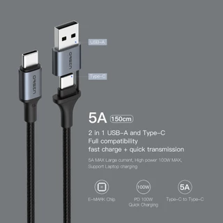 (ขายดี) สายชาร์จเร็ว OrsenbyEloop S7 S8 USB Type C to C สายชาร์จเร็ว 2 in 1 PD 100W ของแท้ 100%