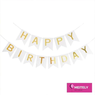 (ร้านไทย) ป้ายครบรอบ HAPPY ANNIVERSARY แต่งงาน ธง MARRY ME มินิมอล สำหรับตกแต่งงานปาร์ตี้ ลูกโป่ง