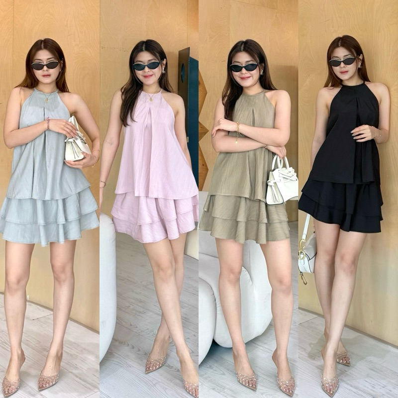 B05 Set2ชิ้นเสื้อ+กระโปรงแฟชั่น ป้าน Betty❤️