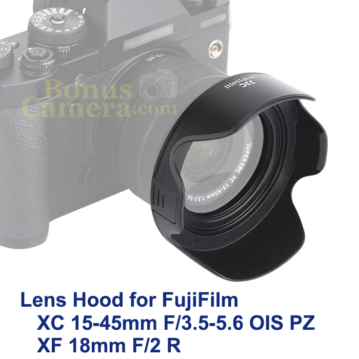 ฮู้ดสีดำสำหรับเลนส์ฟูจิ XC 15-45mm F3.5-5.6 OIS PZ, XF 18mm f/2 R FujiFilm Lens Hood