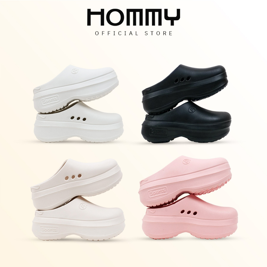 【ลด 1 ไซส์ก่อนสั่งซื้อ】HOMMY รองเท้าแตะ รองเท้าหัวโต รองเท้าผู้หญิง กันลื่น พื้นหนา 6 CM.  (SH-2)***