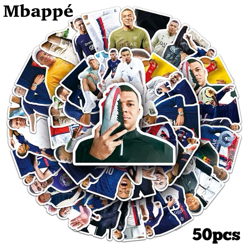 สติ๊กเกอร์ Mbappe 144 เอ็มบัปเป 50ชิ้น Real Madrid cr7 ฟุตบอล มาดริด แมนยู บาร์ซ่า ronaldo liverpool