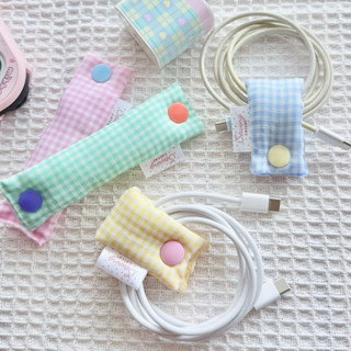 ที่เก็บสายชาร์จ ที่รัดสายหูฟัง นุ่มนิ่ม 💗 รุ่น fluffy บุหนา …