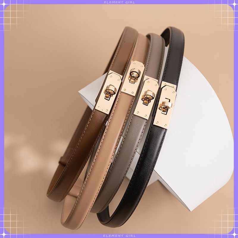 [ส่งจากกทม] เข็มขัดหนังแท้ หัวเข็มขัดสีทองวินเทจ หุ้มหนังทั้งเส้น เครื่องประดับแฟชั่น Unisex ใส่ได้กับทุกสไตล์