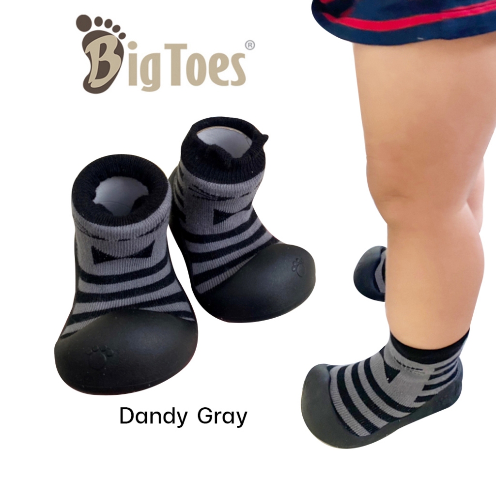 รองเท้าเด็กหัดเดิน Bigtoes ลาย Dandy Gray รองเท้าเด็กอ่อน รองเท้าหัดเดิน