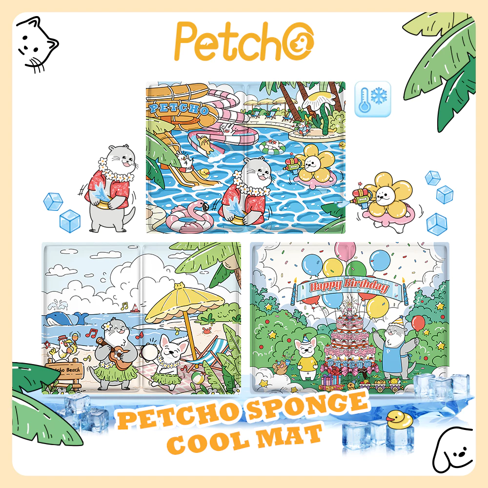 Petcho Cool Mat สัตว์เลี้ยง ที่นอนเจลเย็น เบาะเย็นแมว แผ่นเย็นหมา วัสดุ ฟองน้ำ เย็นมากขึ้น เท่ากันมากขึ้น นุ่มนวลมากขึ้