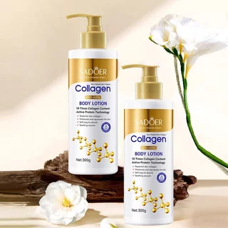 โลชั่นคอลลาเจนทองคำ ช่วยให้ผิวขาวกระจ่างใส เนียนนุ่ม ชุ่มชื้น 300ml SADOER Collagen Body Lotion-047