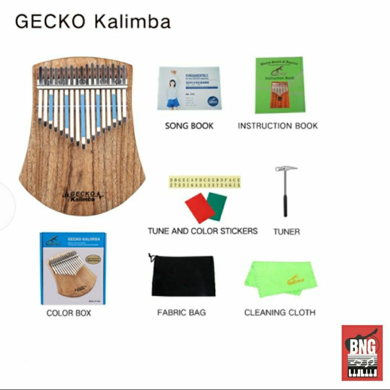 GECKO KALIMBA K17CAS คาลิมบา แบบแผ่นเรียบ ขนาด 17 คีย์ เล่นง่าย ถนัดมือ